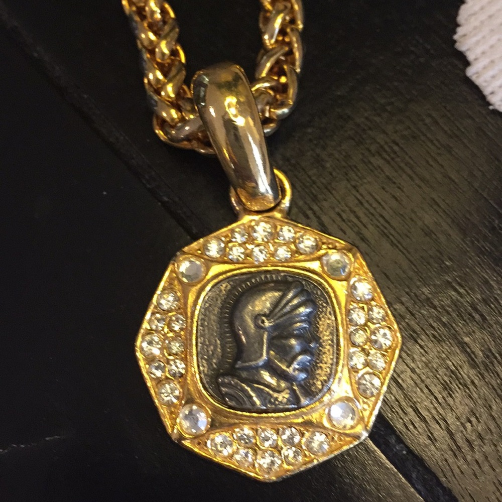 Gold Knight Necklace Pendant